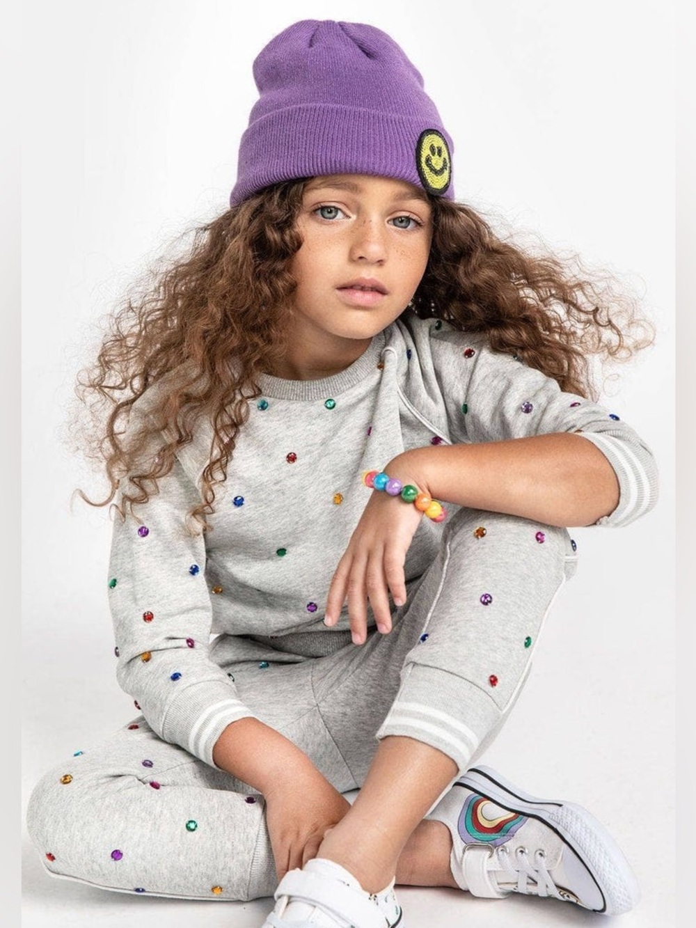 Lola + the Boys Rainbow Gem Sweatshirt Size 4
